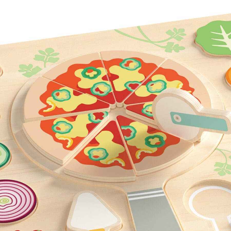 CLASSIC WORLD Drewniana Pizza do Krojenia Układanka Warzywa 22 el.