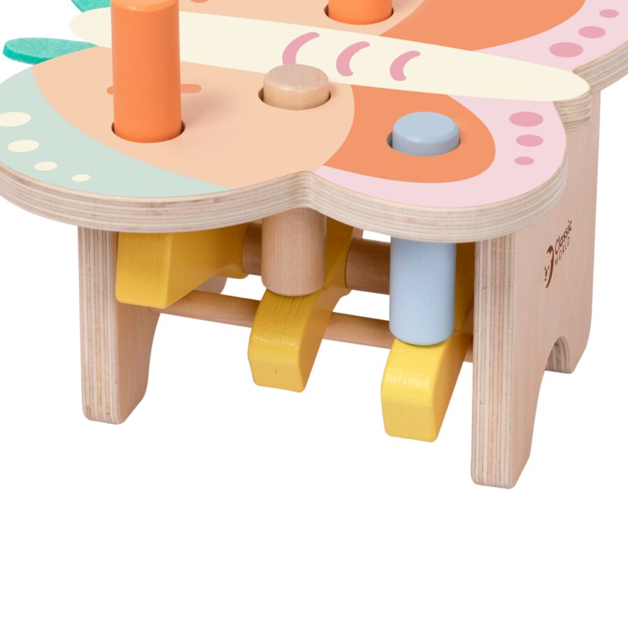 CLASSIC WORLD Wbijak Pastelowy Motylek Montessori z Młoteczkiem