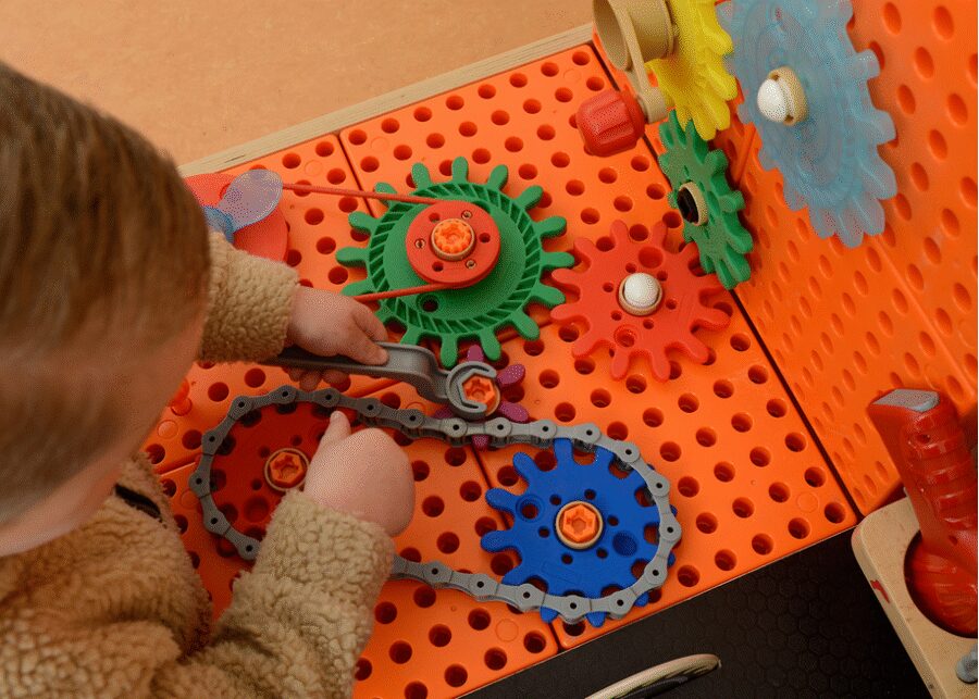 MASTERKIDZ Drewniany Warsztat XXL Montessori STEM z Narzędziami + Akcesoria