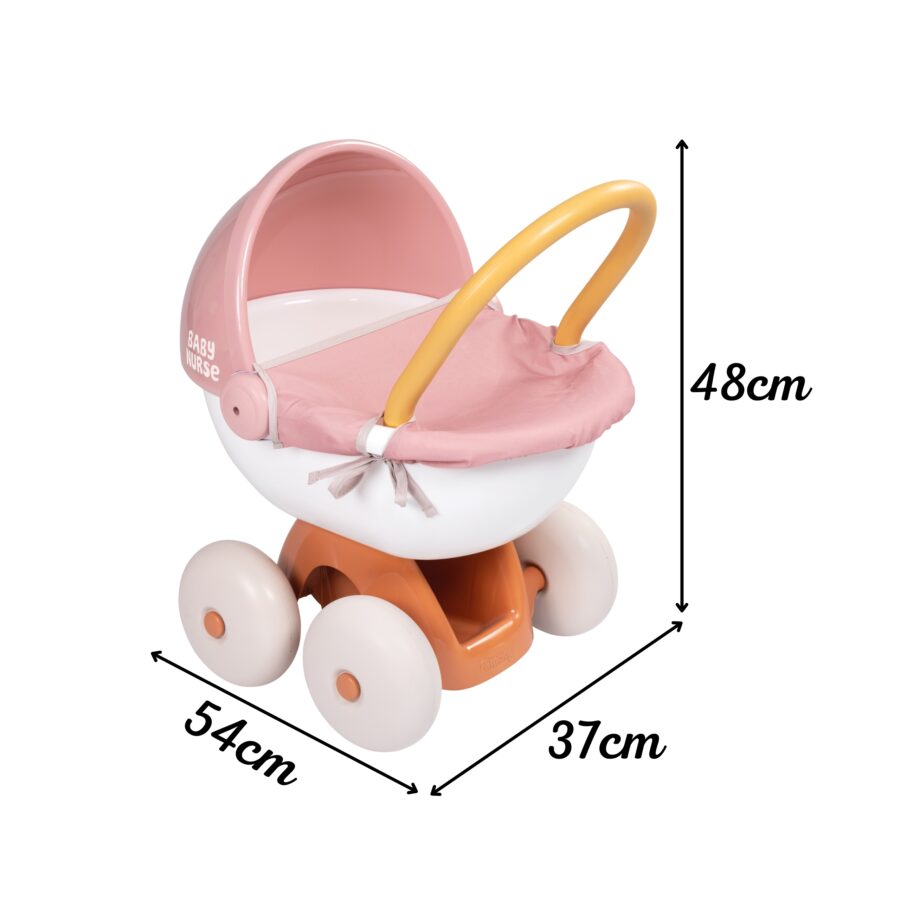 SMOBY Baby Nurse Wózek Głęboki z Plastikowym Daszkiem