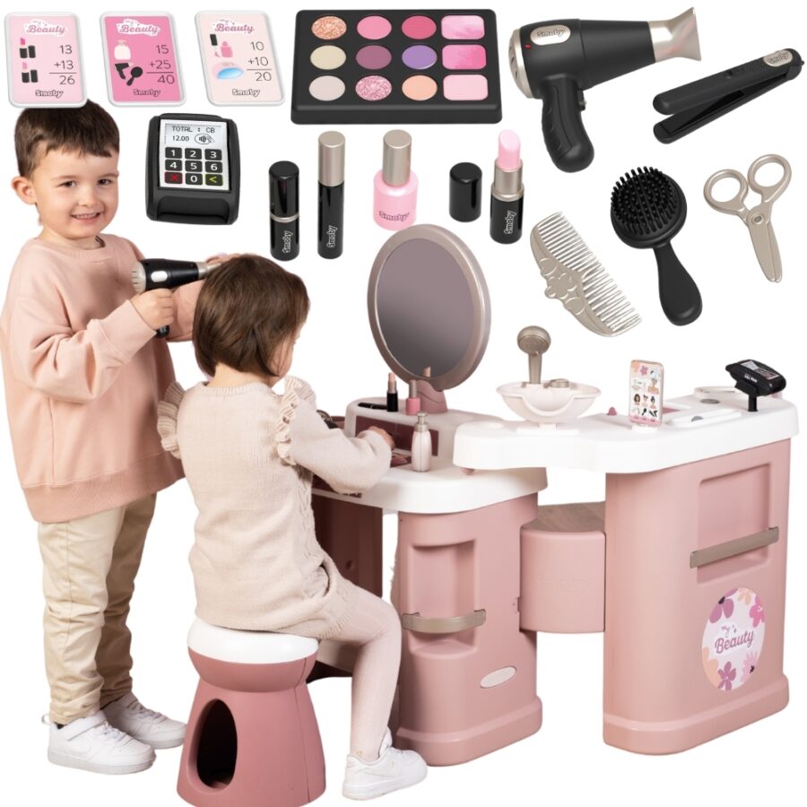 SMOBY Centrum małej stylistki BEAUTY + 26 akcesoria Fryzjer i kosmetyczka