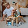 TOOKY TOY Drewniany Kosmiczny Parking  Stacja Kosmiczna
