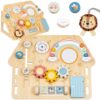 TOOKY TOY Duża Drewniana Tablica Manipulacyjna Domek - Centrum Aktywności