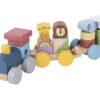 TOOKY TOY Kolejka Drewniana ze Zwierzątkami  Klocki Układanka Montessori