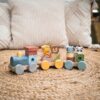 TOOKY TOY Kolejka Drewniana ze Zwierzątkami  Klocki Układanka Montessori