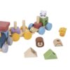 TOOKY TOY Kolejka Drewniana ze Zwierzątkami  Klocki Układanka Montessori