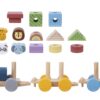 TOOKY TOY Kolejka Drewniana ze Zwierzątkami  Klocki Układanka Montessori
