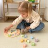 TOOKY TOY Zegar Drewniana Zabawka Edukacyjna Nauka Czasu Kształtów
