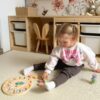 TOOKY TOY Zegar Drewniana Zabawka Edukacyjna Nauka Czasu Kształtów
