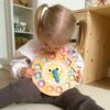 TOOKY TOY Zegar Drewniana Zabawka Edukacyjna Nauka Czasu Kształtów
