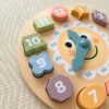 TOOKY TOY Zegar Drewniana Zabawka Edukacyjna Nauka Czasu Kształtów