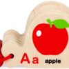 VIGA Drewniana Książeczka do Nauki Alfabetu i Angielskiego Montessori