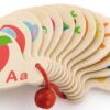 VIGA Drewniana Książeczka do Nauki Alfabetu i Angielskiego Montessori