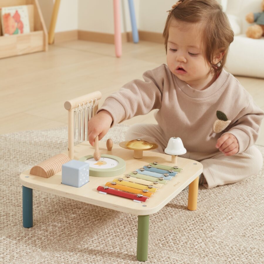 Viga Drewniany Stolik Edukacyjny Muzyczny Sensoryczny 7W1