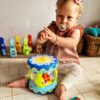 WOOPIE BABY Bębenek Pozytywka Projektor 3w1 Zabawka Muzyczna dla Niemowląt + Walec Roller do Nauki Raczkowania