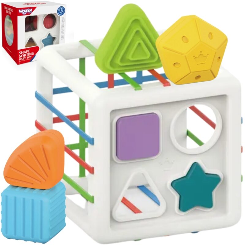 WOOPIE BABY Elastyczna Kostka Sensoryczna Sorter dla Dzieci Kolorowe Kształty 11 el.
