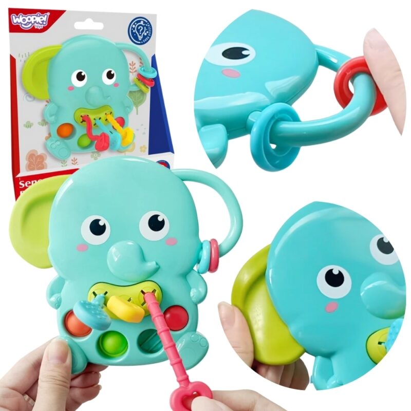 WOOPIE BABY Gryzak Sensoryczny Słonik Montessori 4w1