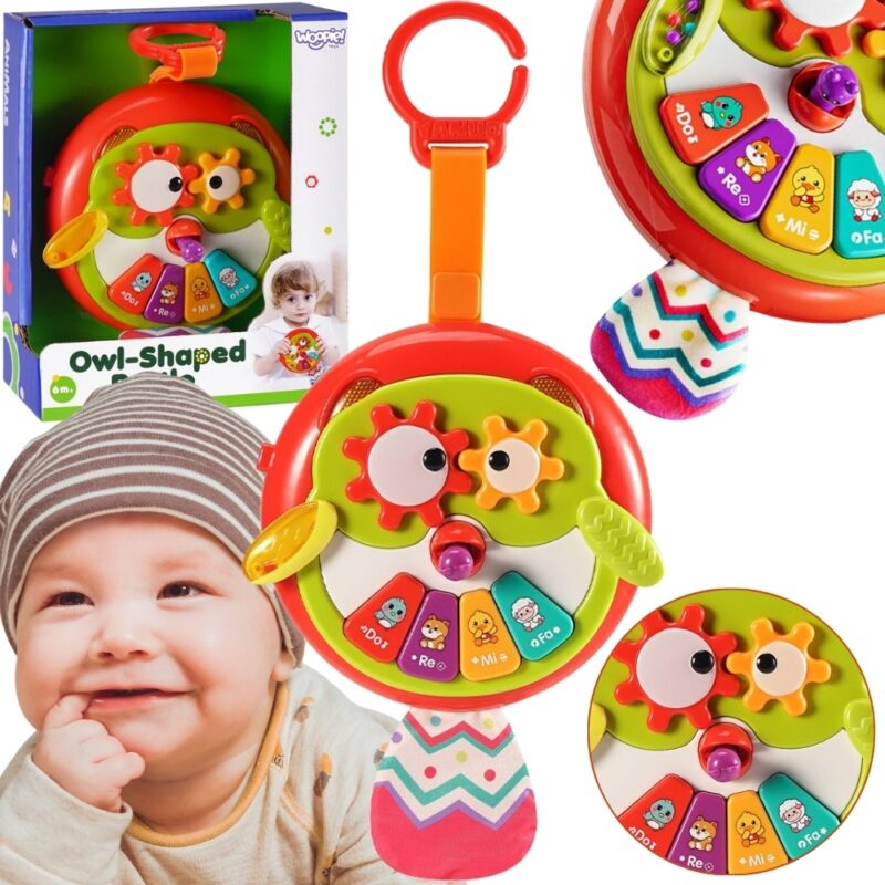 WOOPIE BABY Interaktywna Zabawka Sowa Pianinko z Szeleszczącym Ogonem