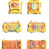 WOOPIE BABY Interaktywny Autobus Montessori Edukacyjny 6w1 Młoteczek Cymbałki +18 m