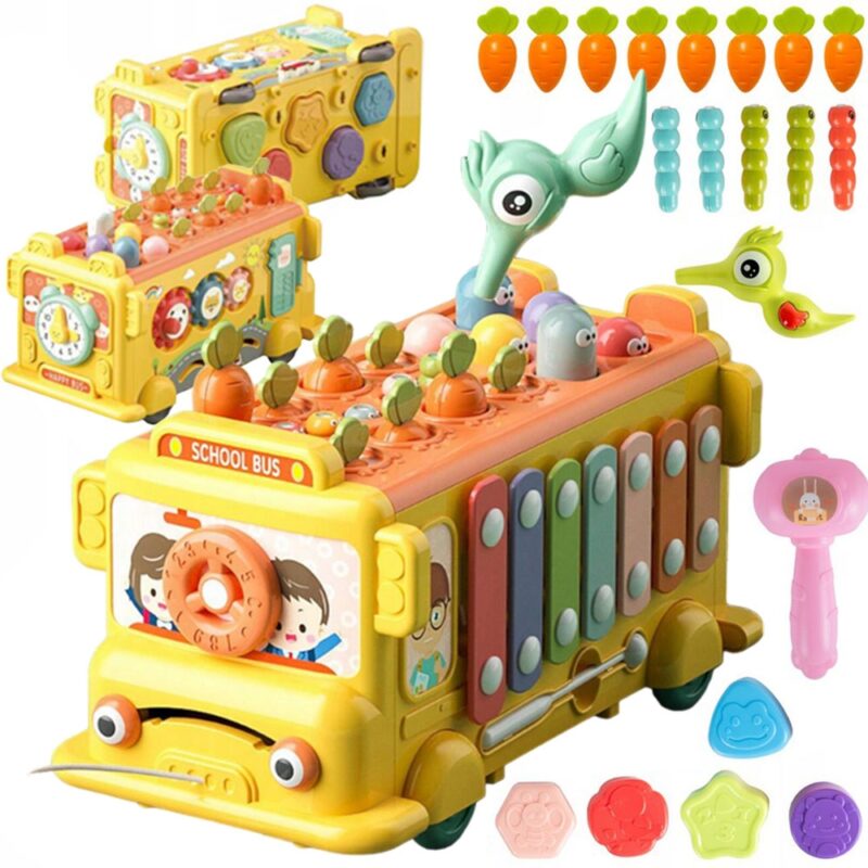 WOOPIE BABY Interaktywny Autobus Montessori Edukacyjny 6w1 Młoteczek Cymbałki +18 m WOOPIE BABY Interaktywny Autobus Montessori Edukacyjny 6w1 Młoteczek Cymbałki +18 m