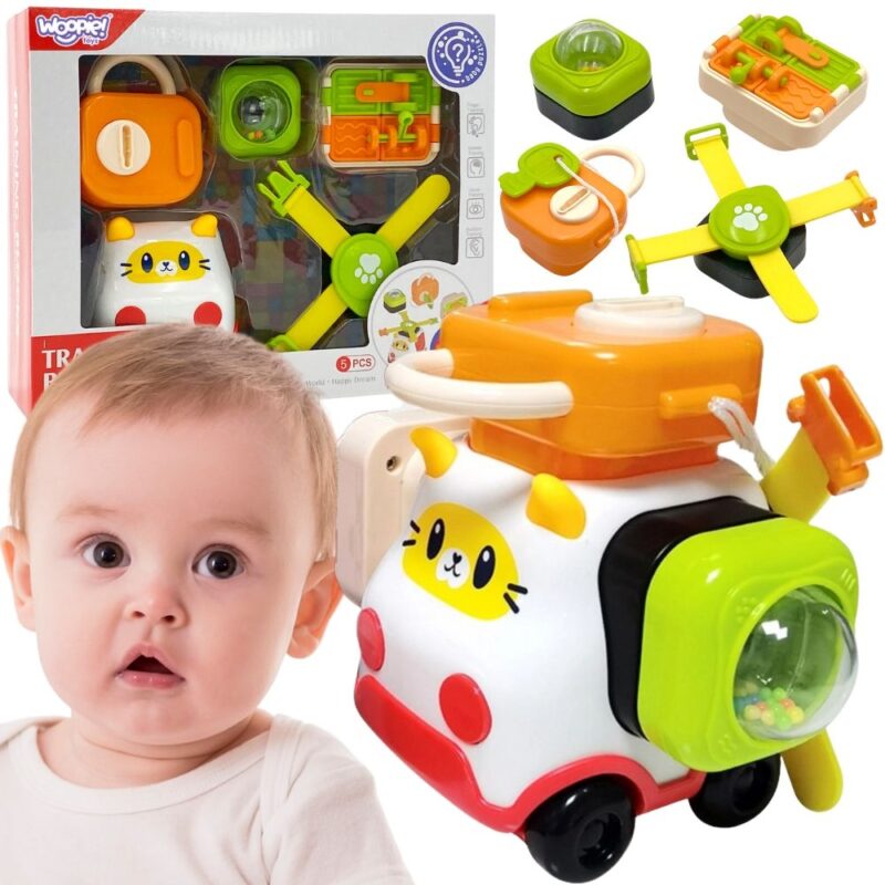 WOOPIE BABY Montessori Manipulacyjny Zestaw Konstrukcyjny Samochód Kotek 1