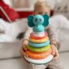 WOOPIE BABY Piramida Wieża Interaktywna Słonik z Obręczami Grzechotka