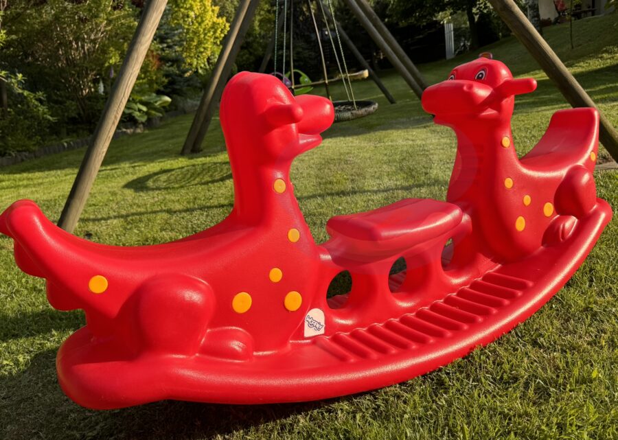 WOOPIE Bujak Wieloosobowy Dino Huśtawka Równoważna Czerwona