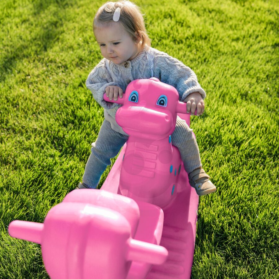 WOOPIE Bujak Wieloosobowy Dino Huśtawka Równoważna Różowa