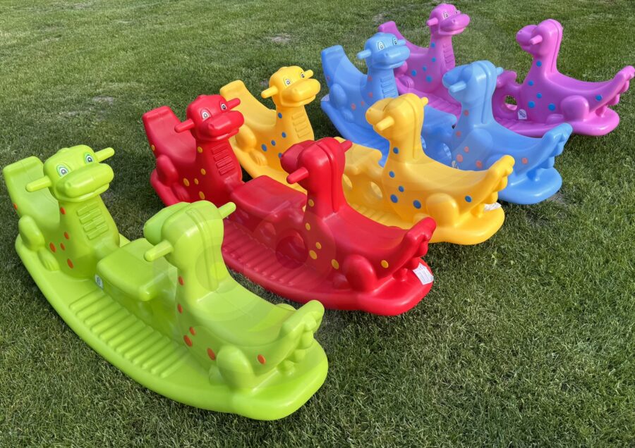 WOOPIE Bujak Wieloosobowy Dino Huśtawka Równoważna Zielona