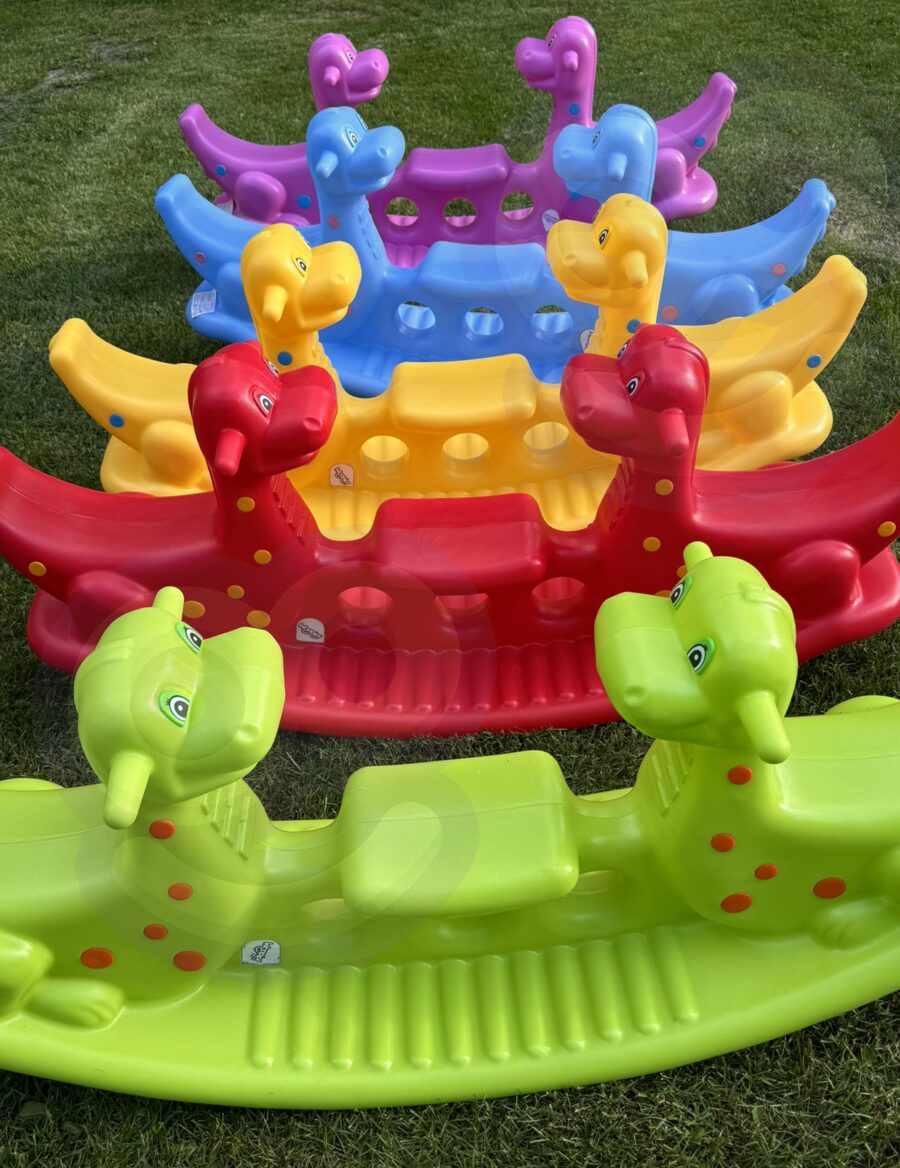 WOOPIE Bujak Wieloosobowy Dino Huśtawka Równoważna Zielona
