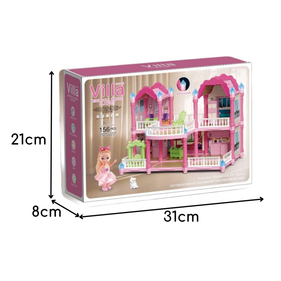 WOOPIE Domek Dla Lalek Willa Ogrodowa 156el.