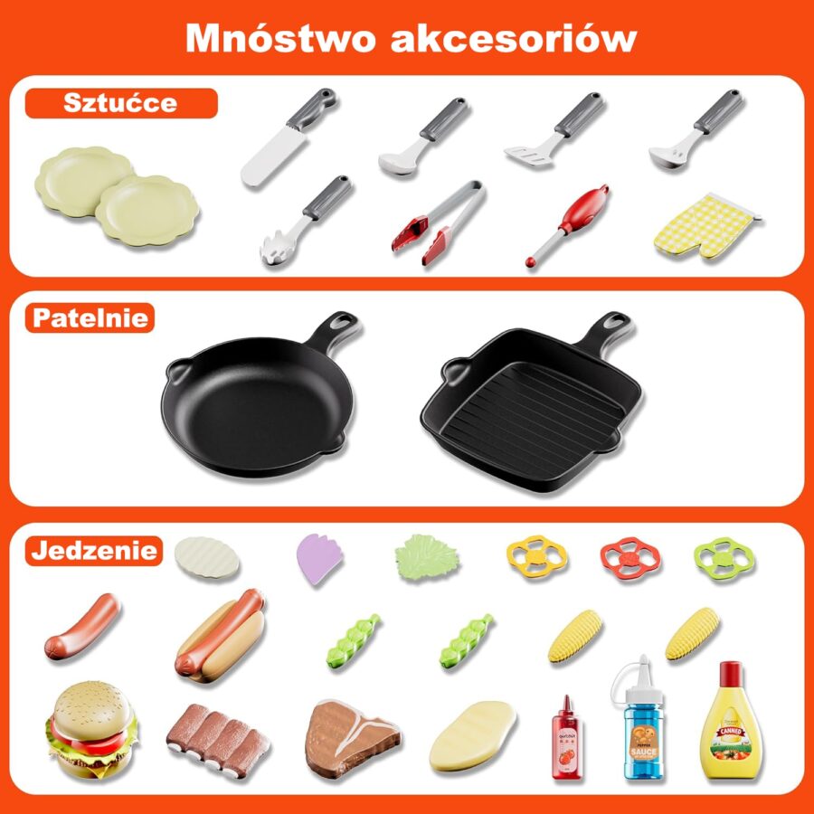 WOOPIE Grill Barbecue Kuchnia Ogrodowa Interaktywna LED Zestaw XL 31 el.