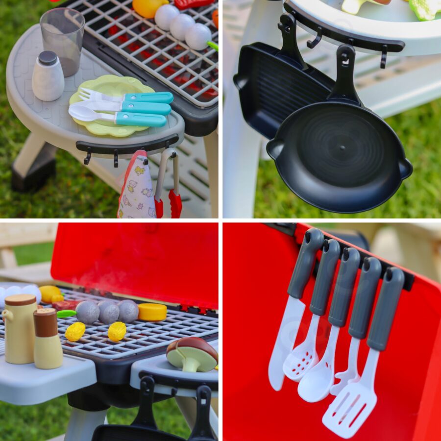 WOOPIE Grill Barbecue Kuchnia Ogrodowa Interaktywna Para LED Zestaw XL 41 el.