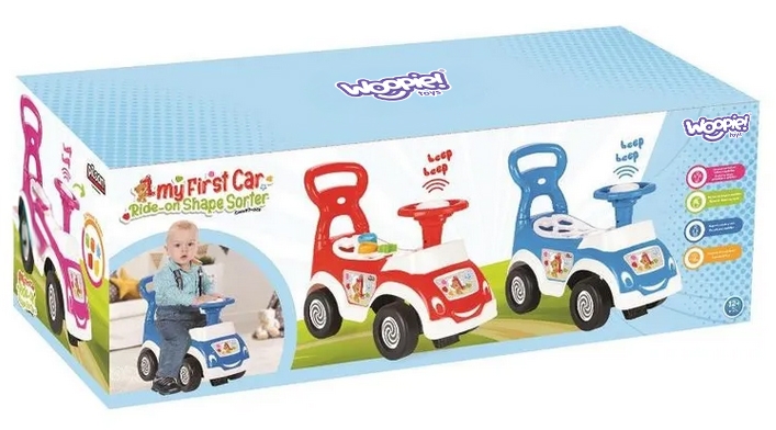 WOOPIE Jeździk 4w1 Sorter Pchacz Chodzik + Klakson Schowek