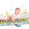 WOOPIE Mata Muzyczna XXL Dinusie 2w1 Pianinko 8 Melodii 110cm