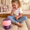 WOOPIE Multifunkcyjna Lampka RGB Głośnik Bluetooth Karaoke Modulator Głosu Karta SD Fioletowa