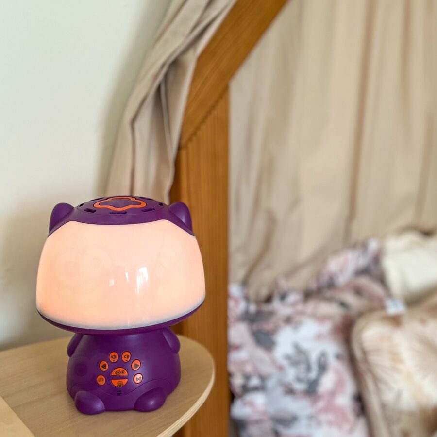 WOOPIE Multifunkcyjna Lampka RGB Głośnik Bluetooth Karaoke Modulator Głosu Karta SD Fioletowa