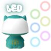 WOOPIE Multifunkcyjna Lampka RGB Głośnik Bluetooth Karaoke Modulator Głosu Karta SD Turkusowa