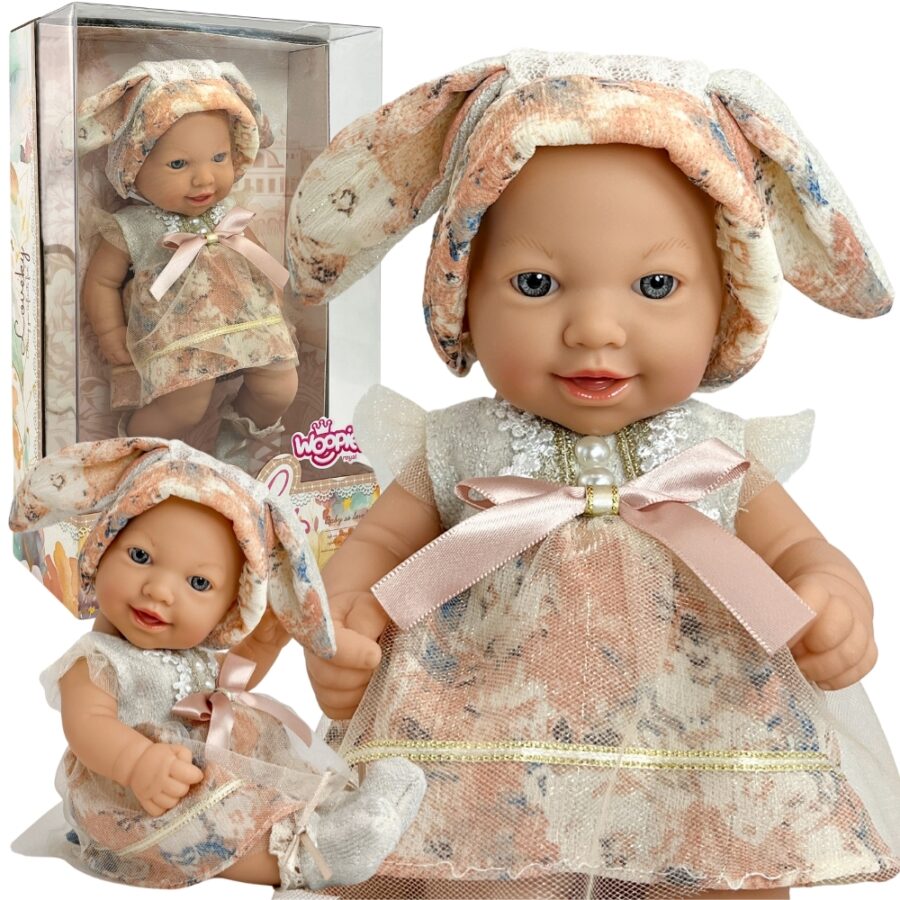 WOOPIE ROYAL Lalka Bobas Vintage 24 cm w Sukience i Czapeczce Króliczka