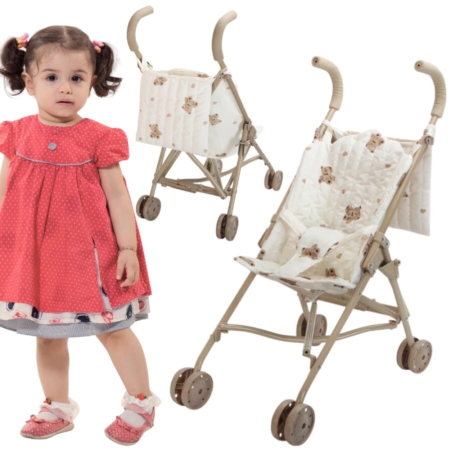 WOOPIE ROYAL Wózek Dla Lalek Spacerówka Vintage Teddy Bear