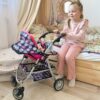 WOOPIE ROYAL Wózek dla Lalek Regulowane Siedzisko 4 Koła