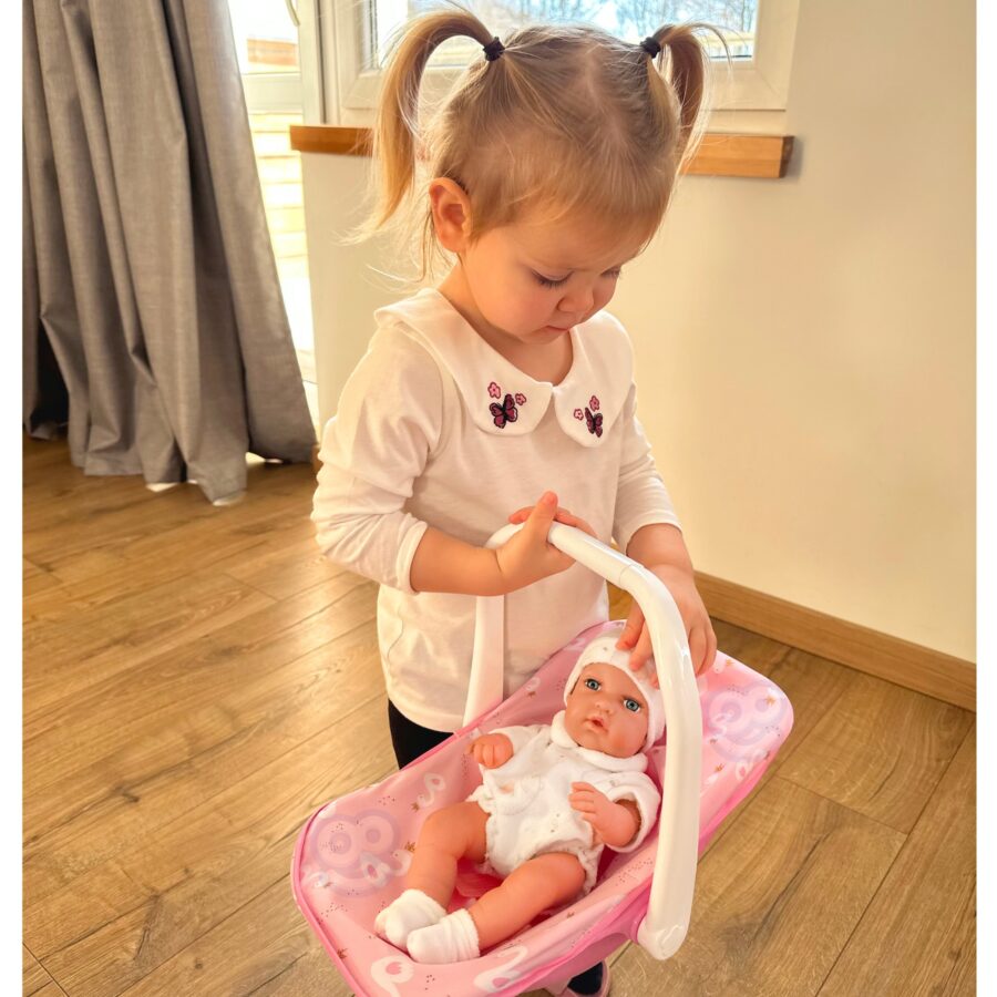 WOOPIE ROYAL Zestaw Lalka Bobas 30,5 cm + Nosidełko Różowe
