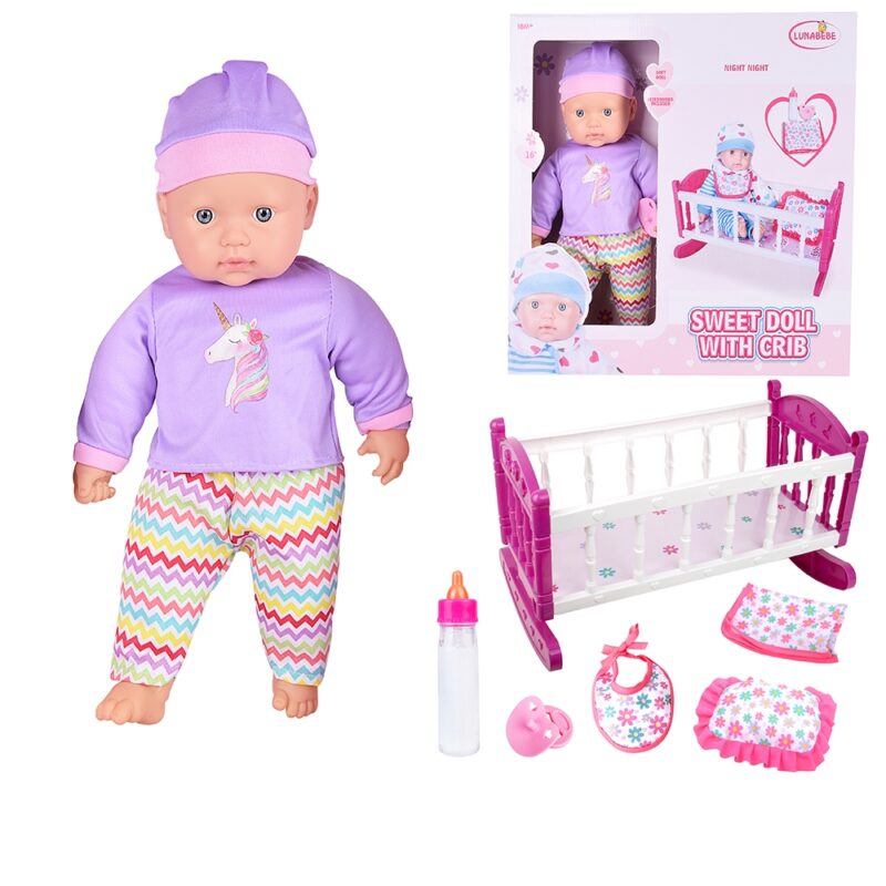 WOOPIE ROYAL Zestaw XL Opiekunka Lalka Jednorożec z Kołyską i Zestawem do Karmienia WOOPIE ROYAL Zestaw XL Opiekunka Lalka Jednorożec z Kołyską i Zestawem do Karmienia