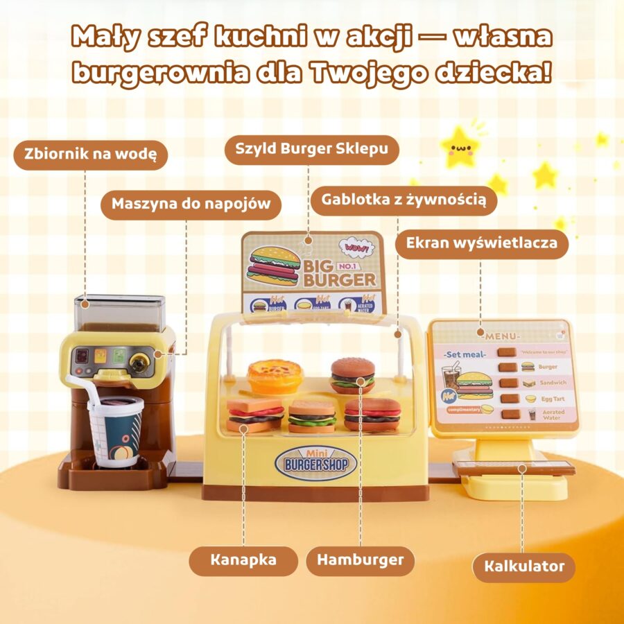 WOOPIE Sklep Restauracja Fast Food Mini Burger Shop "BIG BURGER"