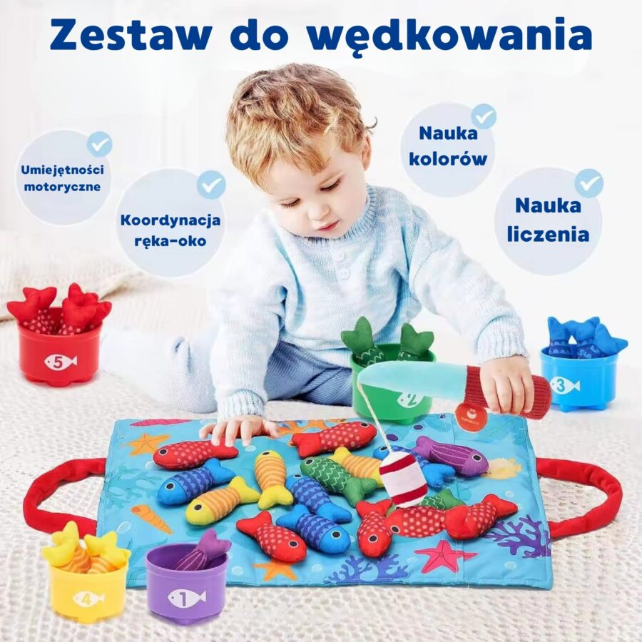 WOOPIE Zestaw Małego Wędkarza Nauka Liczenia 22 El.