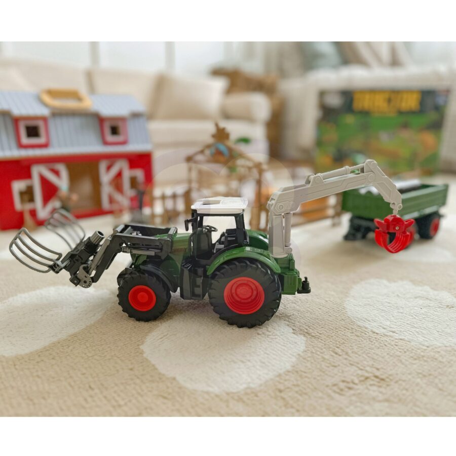 WOOPIE Zestaw Maszyn Rolniczych Traktor Ciągnik Zagroda Mini Farma Osada Rolnicy Skala: 1:24