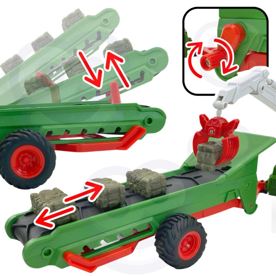 WOOPIE Zestaw Maszyn Rolniczych Traktor Ciągnik Zagroda Mini Farma Osada Rolnicy Skala: 1:24