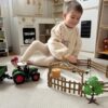 WOOPIE Zestaw Mini Farma Traktor Zwierzęta Osada Farma Rolnik 1:24