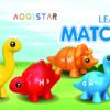 WOOPIE Zestaw Nauka Liter Kolorów Montessori Figurki Dinozaury do Składania "Dopasuj Literki" 13 el.
