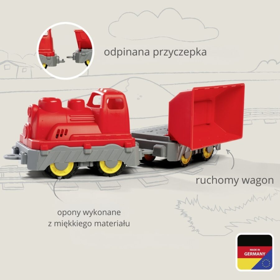 BIG Pociąg Towarowy Wagon z Wywrotką Zabawka do Pasku